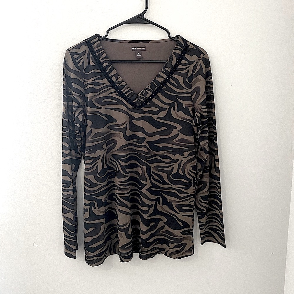 Dana Buchman Animal Print Top, Size M